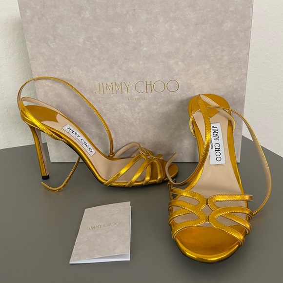 Jimmy Choo Mimi Metallic Leather Sandals - Picture 2 of 7
